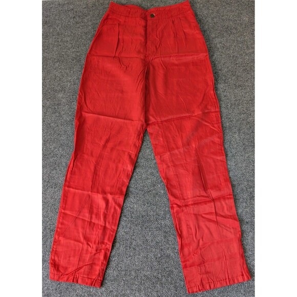 Vintage Ferrari Red Pants Women's Sz 40 Rayon Blend Size 7 - Picture 1 of 10